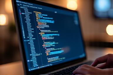 Bildschirm mit Programmcode für maßgeschneiderter Software
